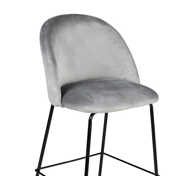 Chaise snack velours gris clair