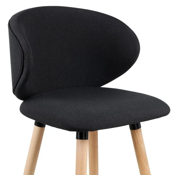 Chaise de bar tissu noir