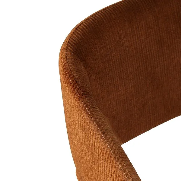 Chaise snack velours côtelé cognac