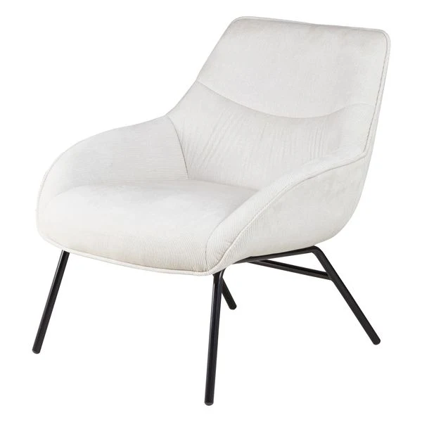 Fauteuil velours côtelé beige