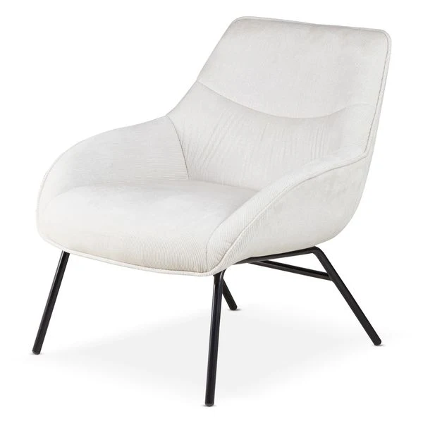Fauteuil velours côtelé beige