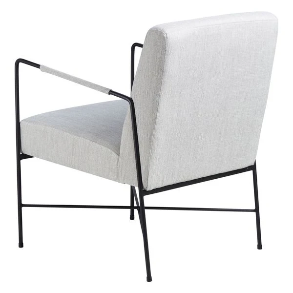 Fauteuil chevron gris pieds métal