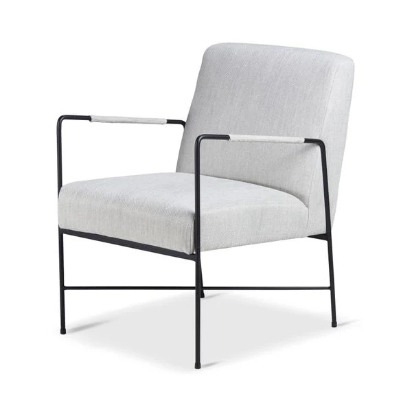 Fauteuil chevron gris pieds métal