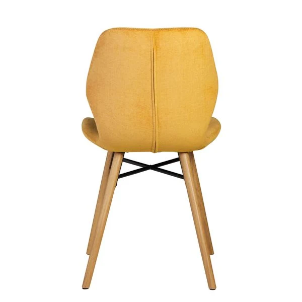 Chaise tissu soft touch moutarde