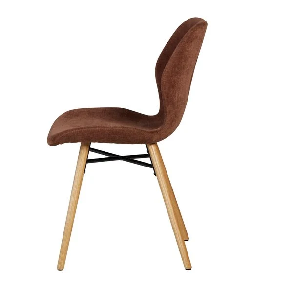 Chaise tissu soft touch acajou