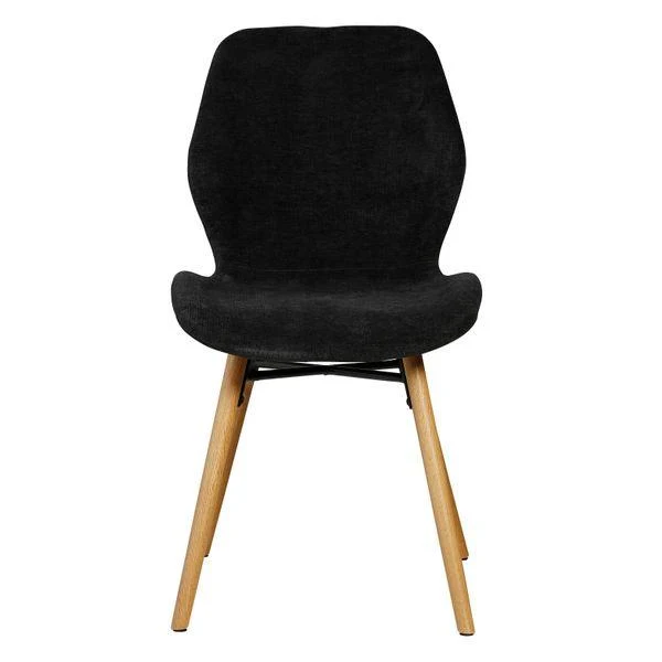 Chaise tissu soft touch noir