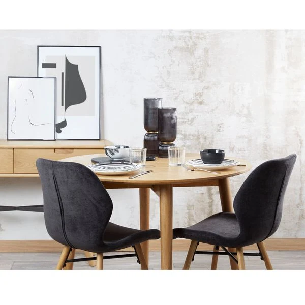 Chaise tissu soft touch noir