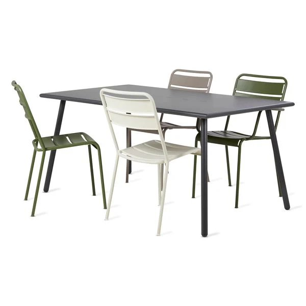 Table repas outdoor métal anthracite