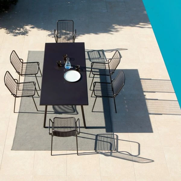 Table repas outdoor métal anthracite