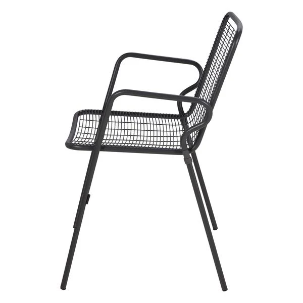 Fauteuil repas outdoor métal anthracite