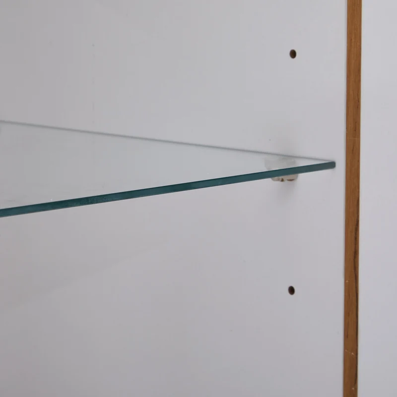 Buffet blanc brillance avec verre, 3 portes et éclairage LED 138*38*90.5cm ZECOIN