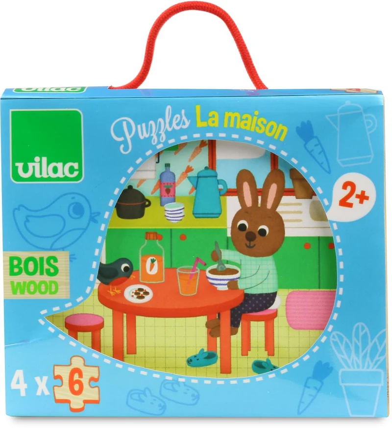 4 Casse-têtes de bois - Maison