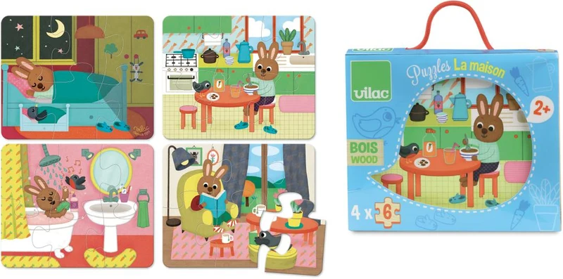 4 Casse-têtes de bois - Maison