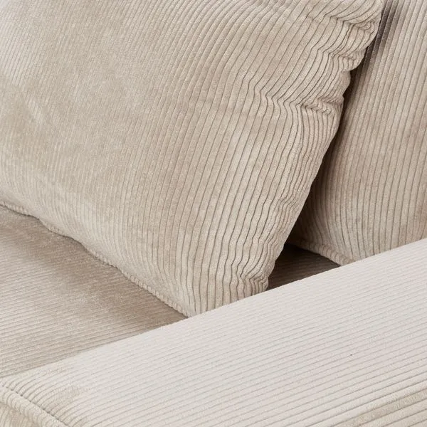 Fauteuil velours côtelé beige