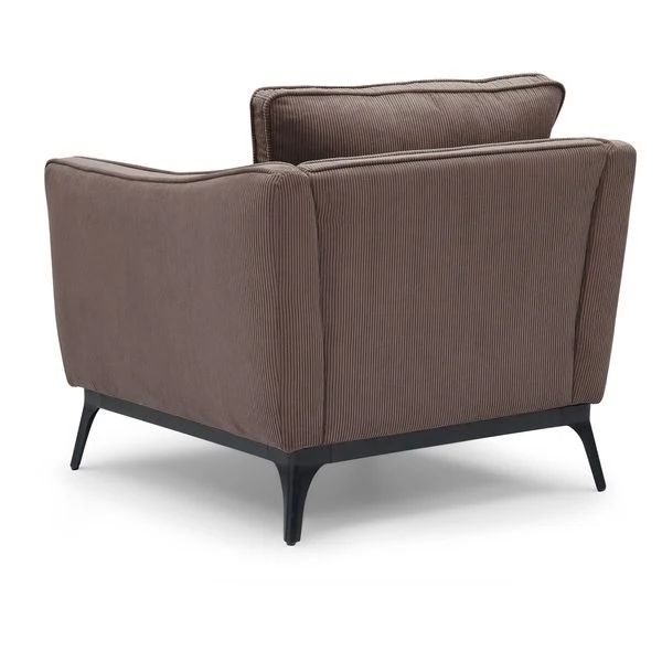 Fauteuil velours côtelé chocolat