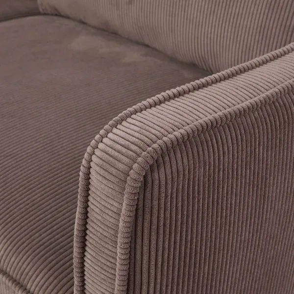 Fauteuil velours côtelé chocolat