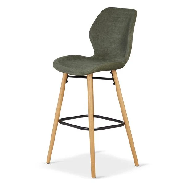 Chaise snack tissu soft touch vert bouteille