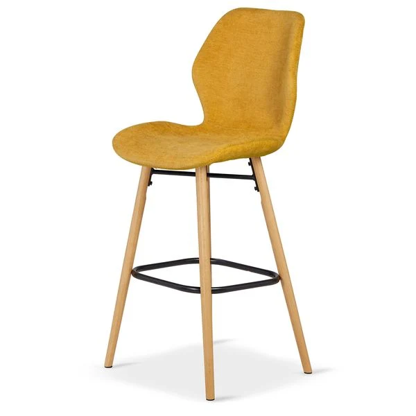 Chaise snack tissu soft touch moutarde