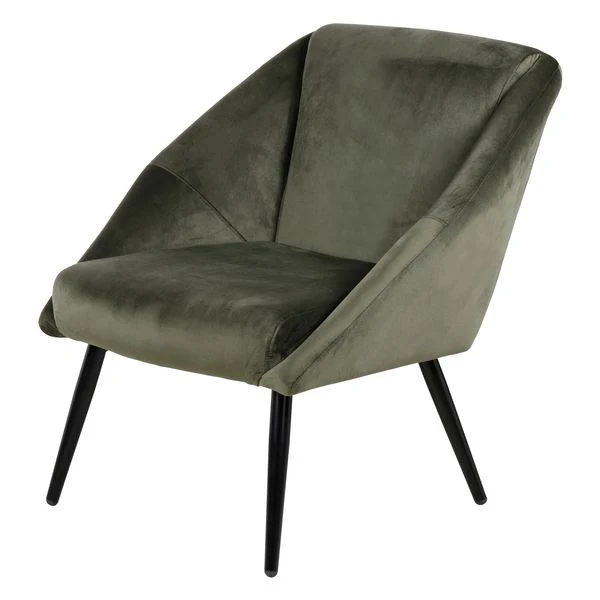 Fauteuil velours vert foncé