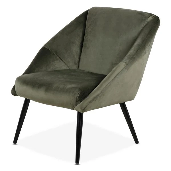 Fauteuil velours vert foncé