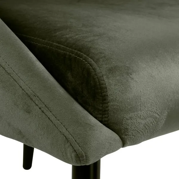 Fauteuil velours vert foncé