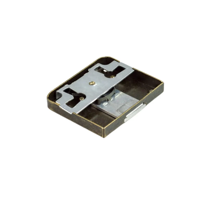 Serrure de meuble 49x60mm - Or ancien