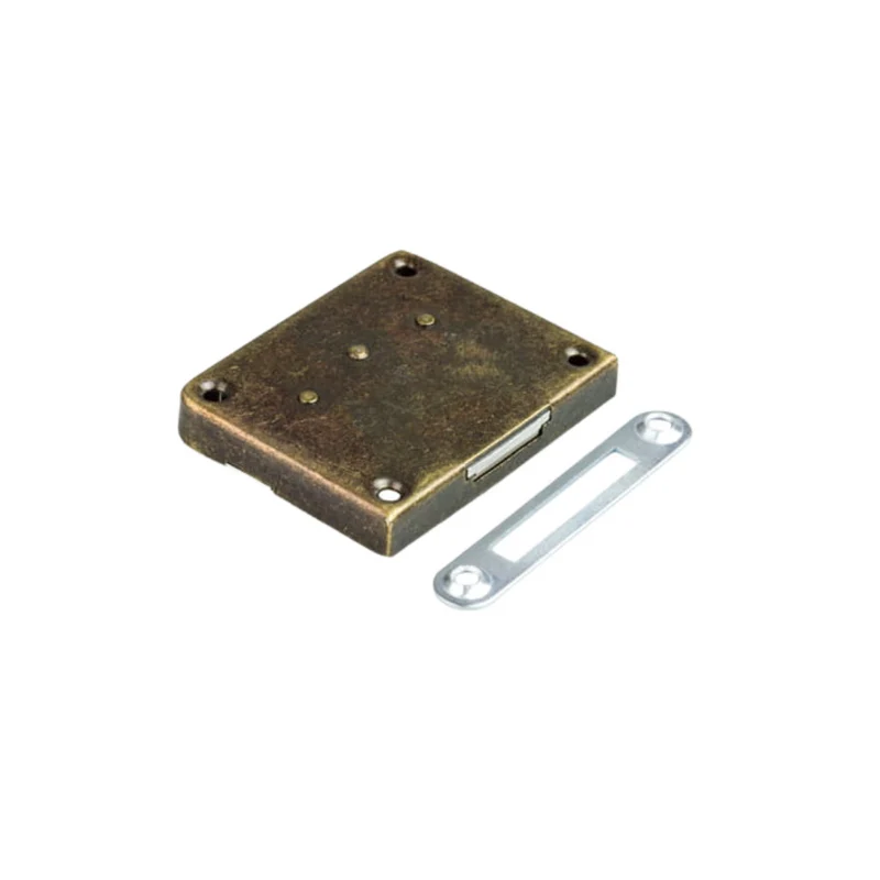 Serrure de meuble 35x60mm - Or ancien