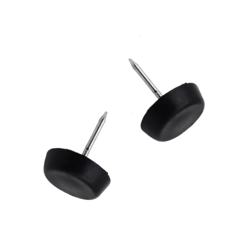 Patin à clouer Ø15mm en plastique - Noir - 50 pièces