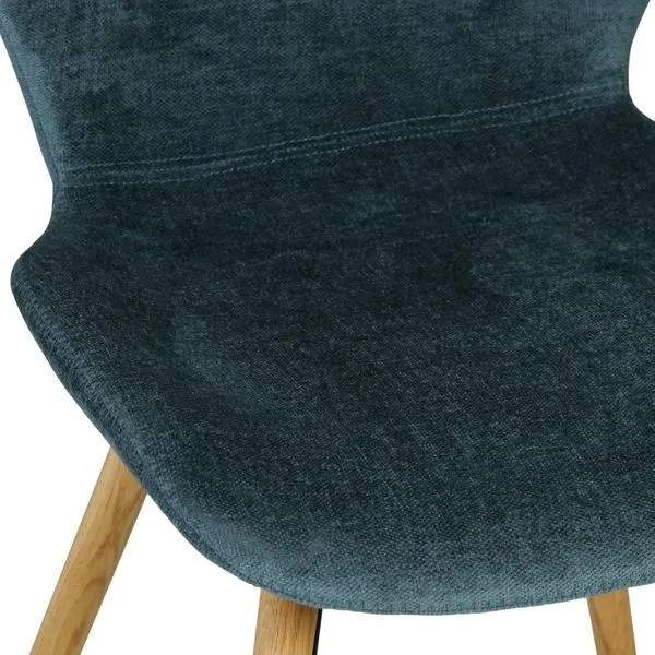 Chaise tissu soft touch bleu foncé