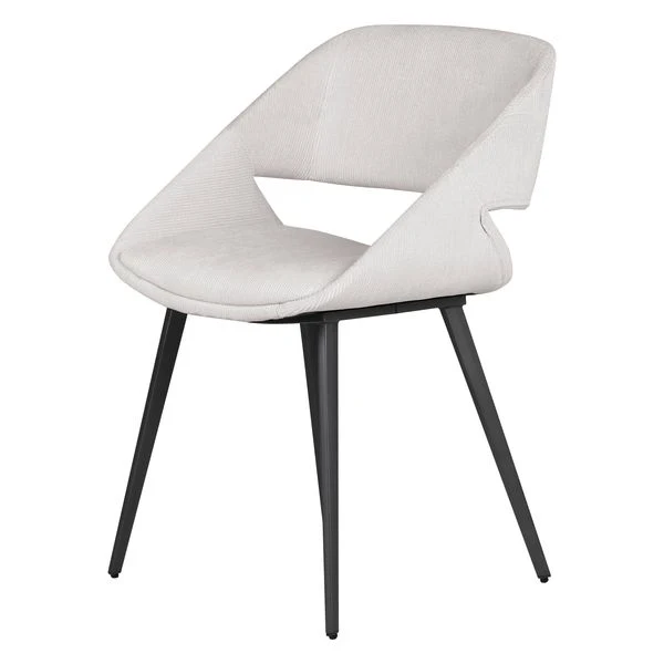 Chaise repas velours côtelé écru