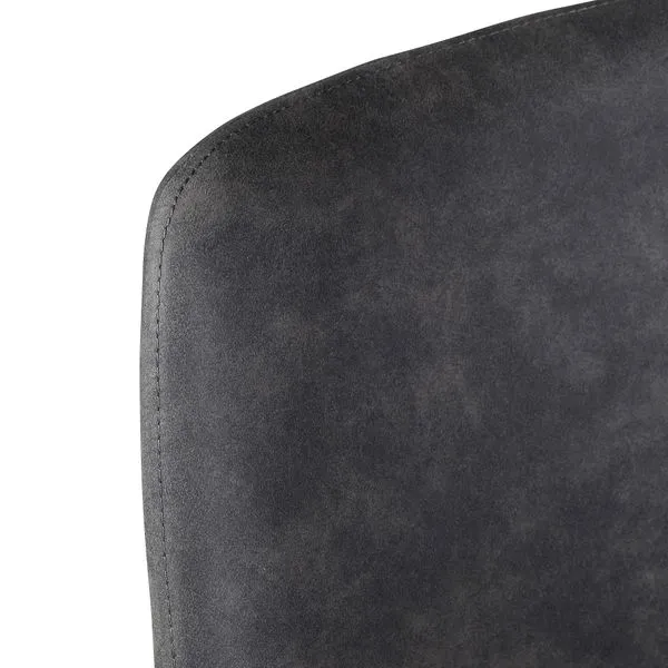 Chaise tissu effet daim gris foncé