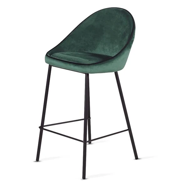 Chaise snack velours vert canard