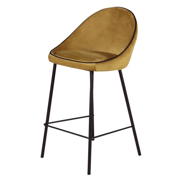 Chaise snack velours ocre