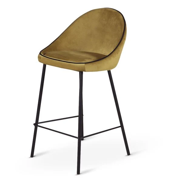Chaise snack velours ocre