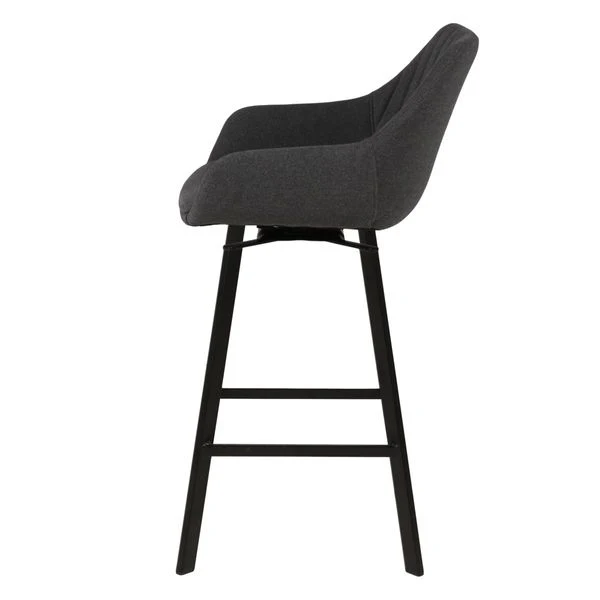 Chaise hauteur plan de travail pivotante grise foncée