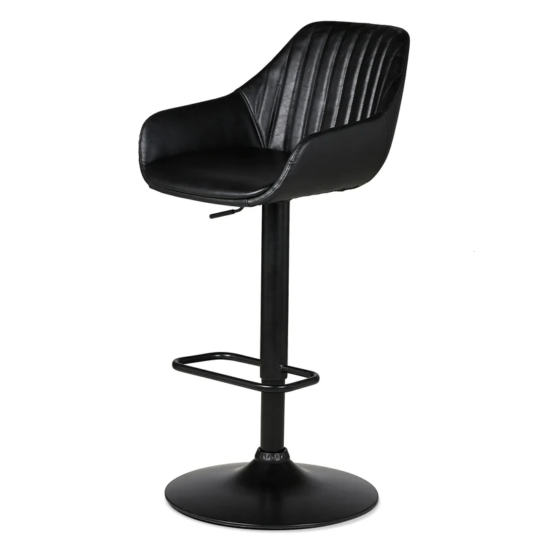 Chaise hauteur plan de travail pivotante noir mat