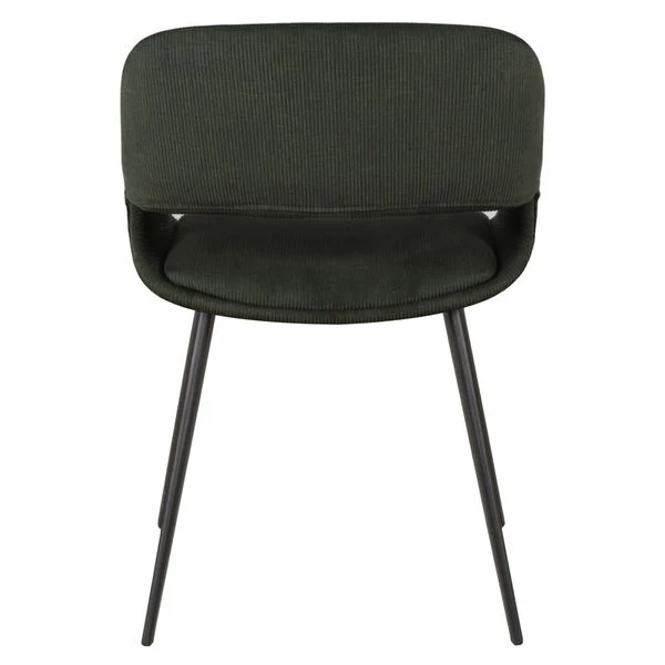 Chaise repas velours côtelé vert foncé