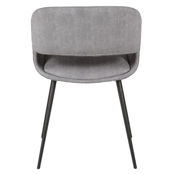 Chaise repas velours côtelé gris clair