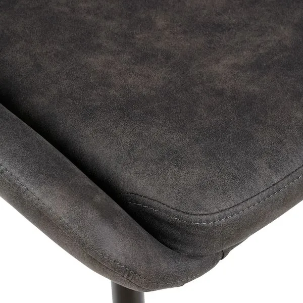 Chaise snack tissu effet daim gris foncé