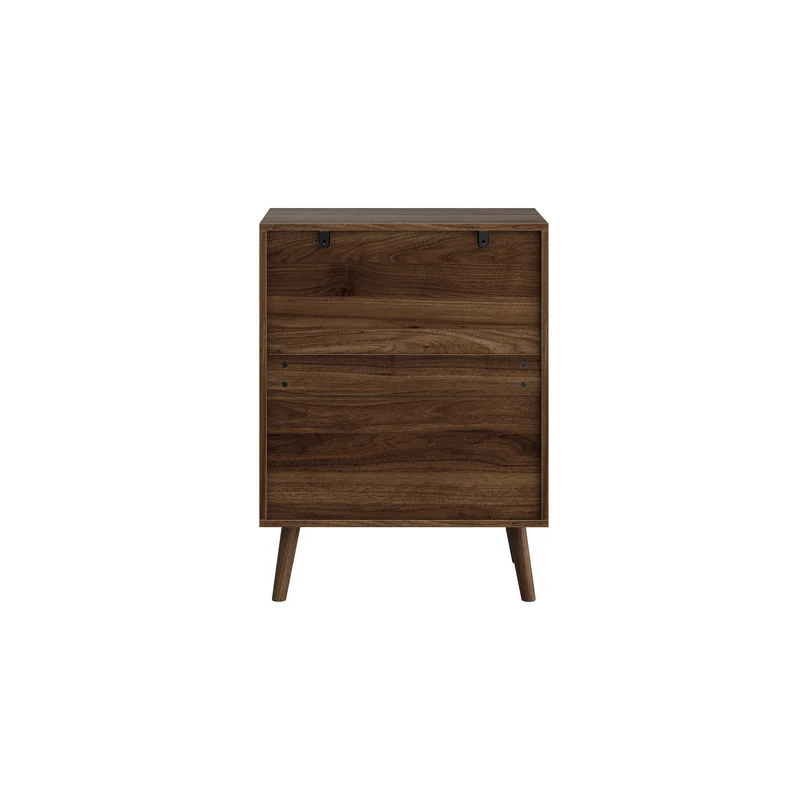Commode 3 tiroirs effet bois noyer 60x40x78cm ADJUSTTRUNK