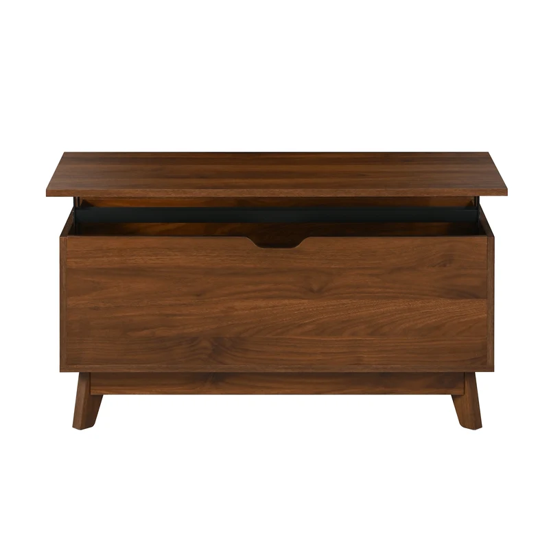 Table basse revelable réglable en hauteur effet noyer 90x55x57,5 cm ADJUSTCHEST