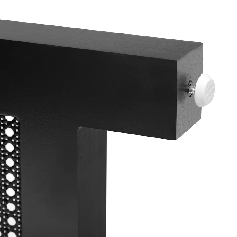 Console noire pieds en rotin 2 tiroirs et avec prises & USB MOMENTUMQUAZ