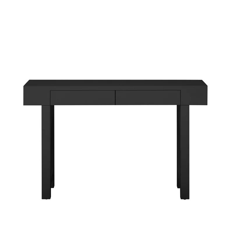 Console noire pieds en rotin 2 tiroirs et avec prises & USB MOMENTUMQUAZ