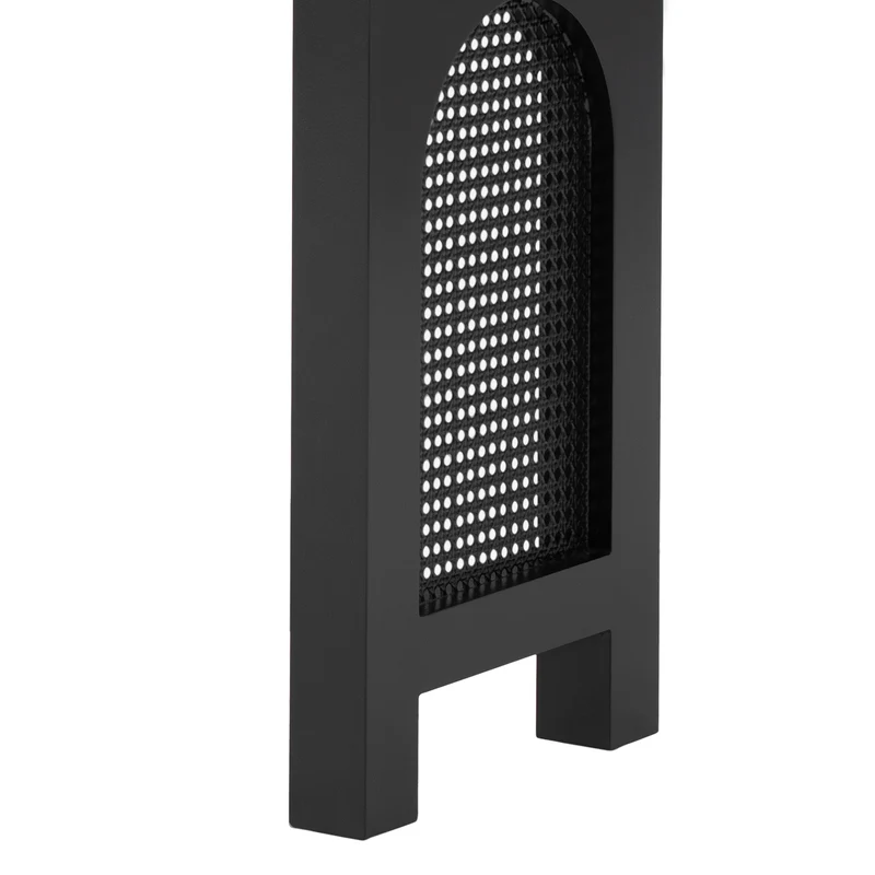 Console noire pieds en rotin 2 tiroirs et avec prises & USB MOMENTUMQUAZ