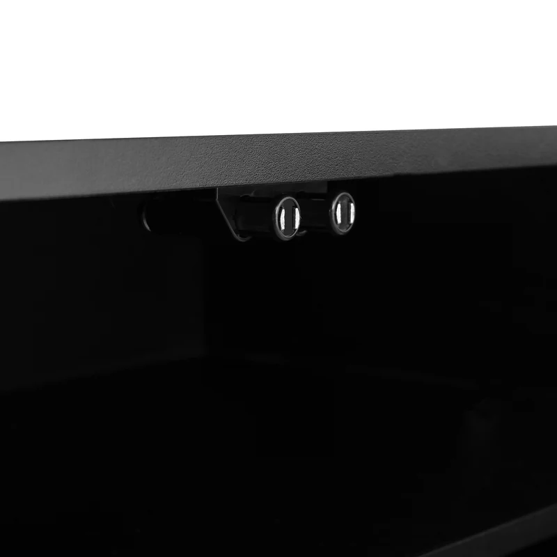 Meuble TV noir 4 portes motif courbé 175x40x41,5cm ADJUSTORGANIZER