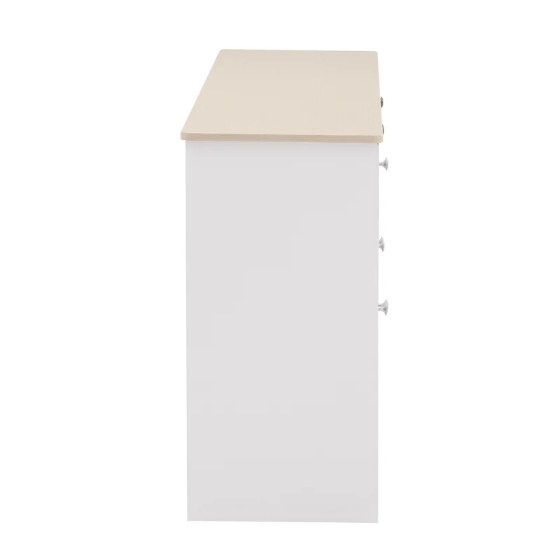 Buffet blanc effet bois 4 portes 3 tiroirs style campagne ADJUSTMARBLEONE