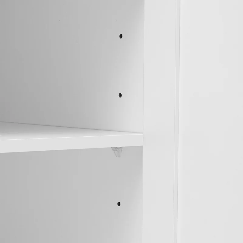 Buffet blanc effet bois clair 4 portes 2 tiroirs 120x37x80cm ADJUSTOAKELITE