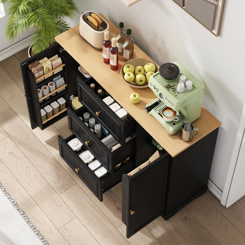 Buffet charme noir 3 tiroirs et 2 portes CASCADEINFIN