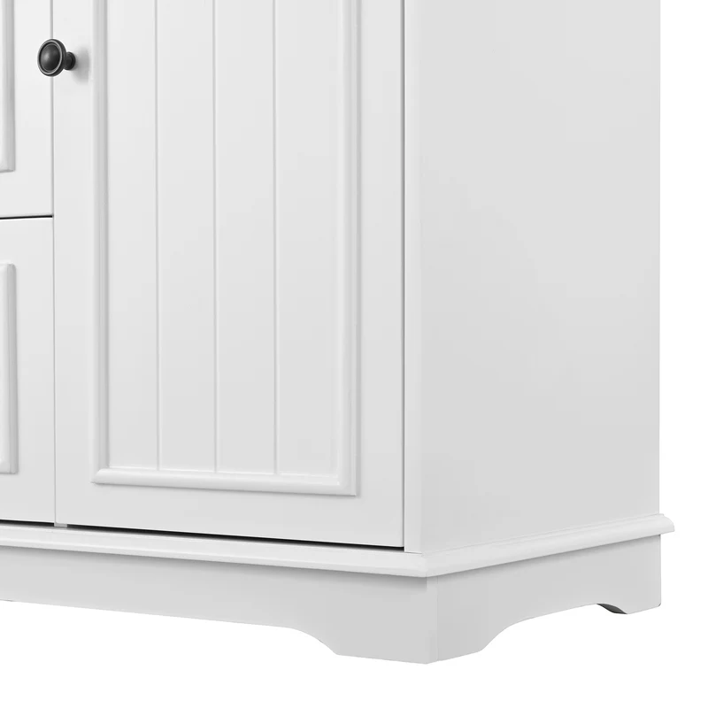 Buffet charme blanc 3 tiroirs et 2 portes 126x40x86 cm CASCADEMERIDIA