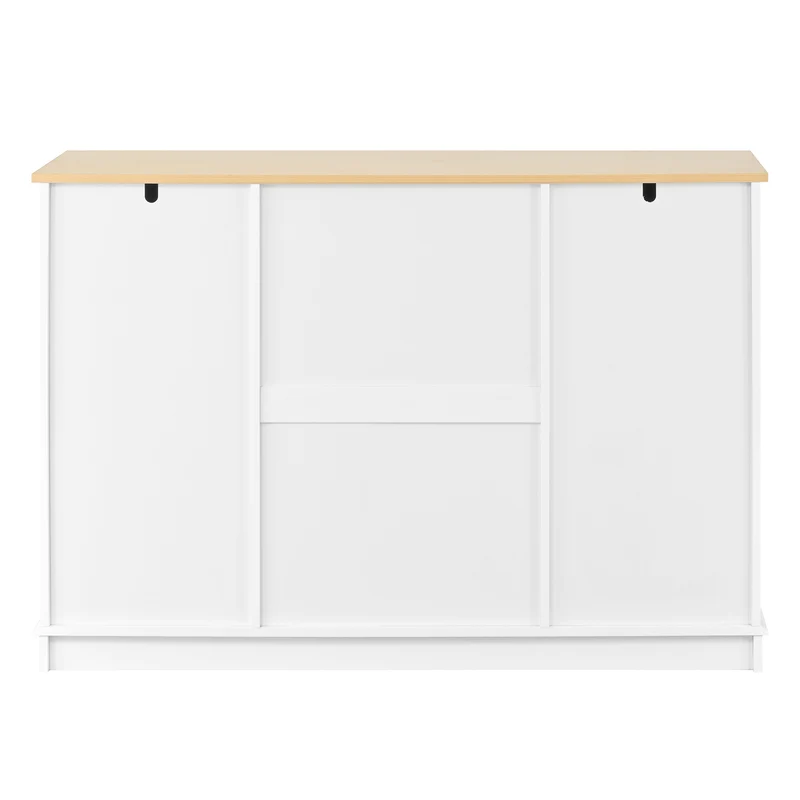 Buffet charme blanc 3 tiroirs et 2 portes 126x40x86 cm CASCADEMERIDIA